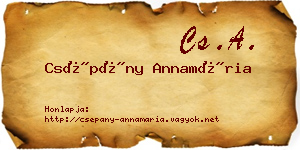 Csépány Annamária névjegykártya